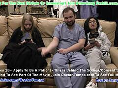 Doctor Tampa gloves uppatient Jaysmine Rose and nurse Ava Seren in POV video for girlsgonegyno com