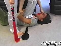 Femdom bondage and pussy fucking with a wild cock