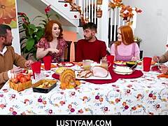 Horny redheads Adams and Fae get taboo roleplay fucking in family porn