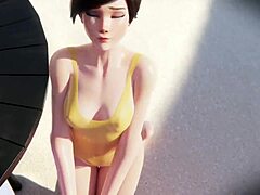 Overwatch's Widowmaker gets a sideways fucking in 3D porn