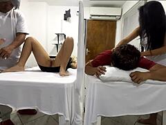 Japansk kone snyder sin mand med en kinky læge i en sensuel massagesession