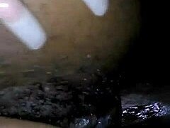 Intense anal penetration of a hairy ebony butt