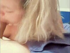 A wife tries anal toy and receives a facial