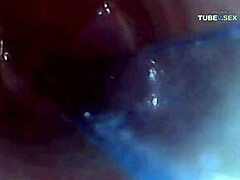 Pov video of cock and ball rod insertion in test tube