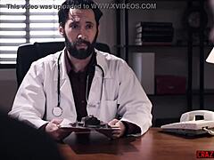 Homemade porn featuring a shaved pussy milf getting pounded by a doctor