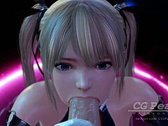 Animated blonde Marie Rose gives an unforgettable deepthroat blowjob