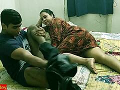 Mature Indian aunty gets pounded hard by her young nephew, please don't cum inside