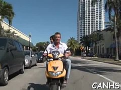 A cute pornstar seduces a man for a wild ride in this hardcore video