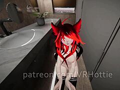 Seks w czatach wirtualnych z rudą w toalecie publicznej