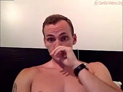 Hot hung webcam guy jerks off and cums on camera