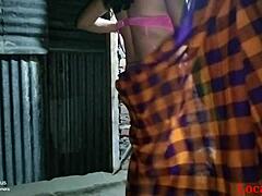 HD-video av en indisk landsbyfrue som har sex hele natten med partneren sin