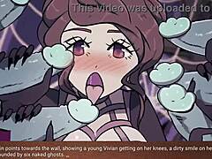 Hentai-anime med store bryster bliver vild i gruppe-sex