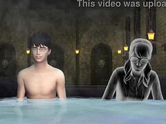 Tecknad porrfilm med Harry Potter och Myrtle i ångande 3D-animation