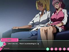 Der animierte Gruppenvergnügen endet mit Futanari-Sex