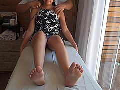 Watch a Brazilian amateur's girlfriends' pussy get massaged in full HD on C Mera