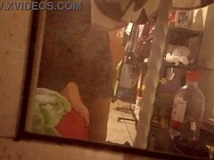 Homemade video of curvy auntie getting dressed after shower