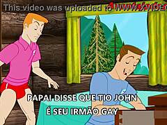 Ilustrasi kartun seks gay panas dengan pria tua