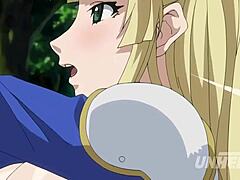 Animation japonaise d'une adolescente excitée aux gros seins éjaculant en public