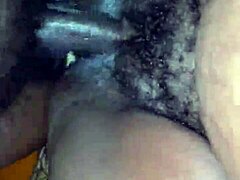 A hairy pregnant woman is penetrated by a busty partner