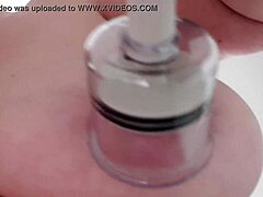 Amateur woman uses nipple tassels for stimulation