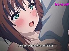 Velipuoli laukeaa sisarpuolen sisällä animoidussa hentai-videossa