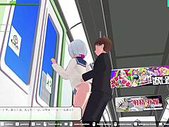Skrivnostni anime blowjob in creampie v dvigalu med h-igro