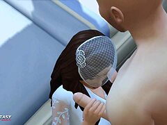 Zvodná svadobná noc - Sims 4 kreslená milostná scéna