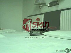 Adorable Asian lass performs oral sex and engages in penetrative intercourse in a hotel suite