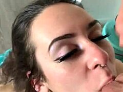 Sloppy blowjob from a tattooed woman with ruined makeup in HD porn